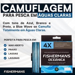 Fishermans Oceânica 4X Linha para Pesca Multifilamento 10 a 100 libras