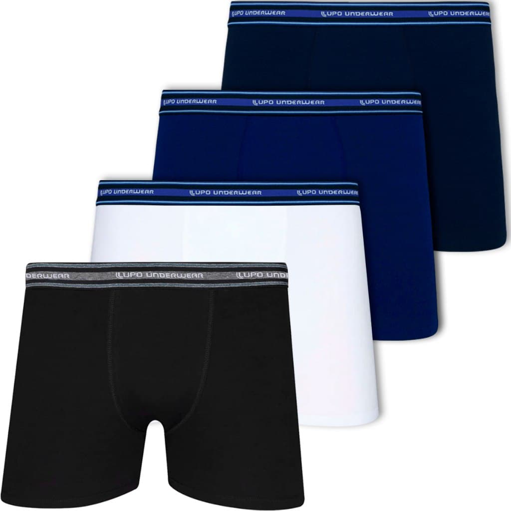 Kit 4 Cuecas Lupo Boxer Em Algodão Respirável Masculino Adulto Pacote Cueca Box Confortável Original