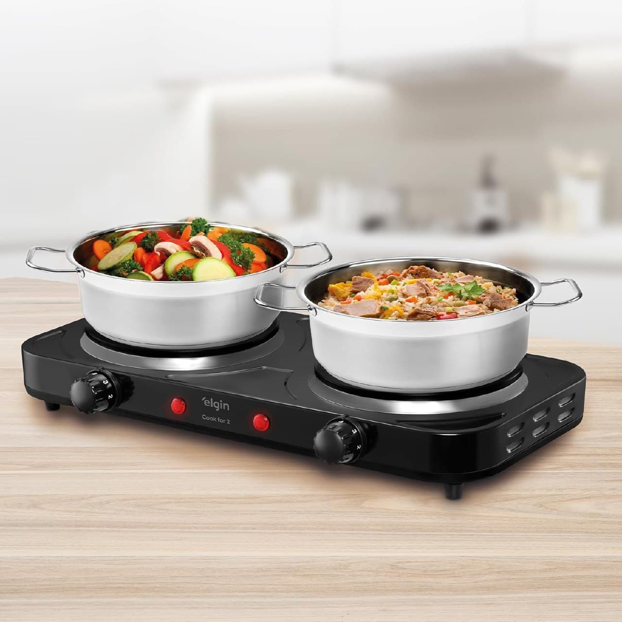 Fogão Elétrico Portátil Cooktop Elgin Double Cook 2 Bocas - 110V