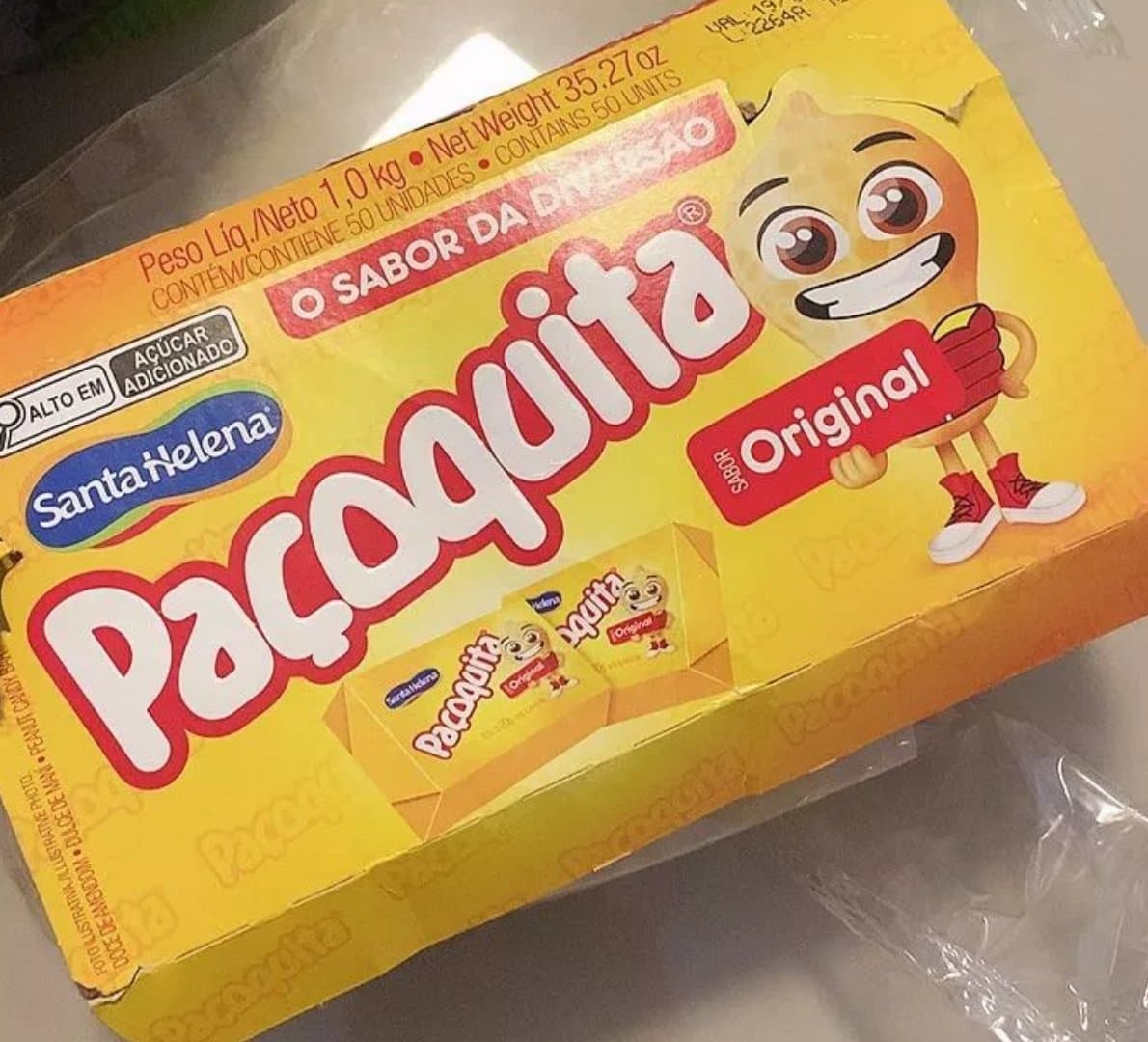 Paçoquita 50 unidades 1kg Santa Helena